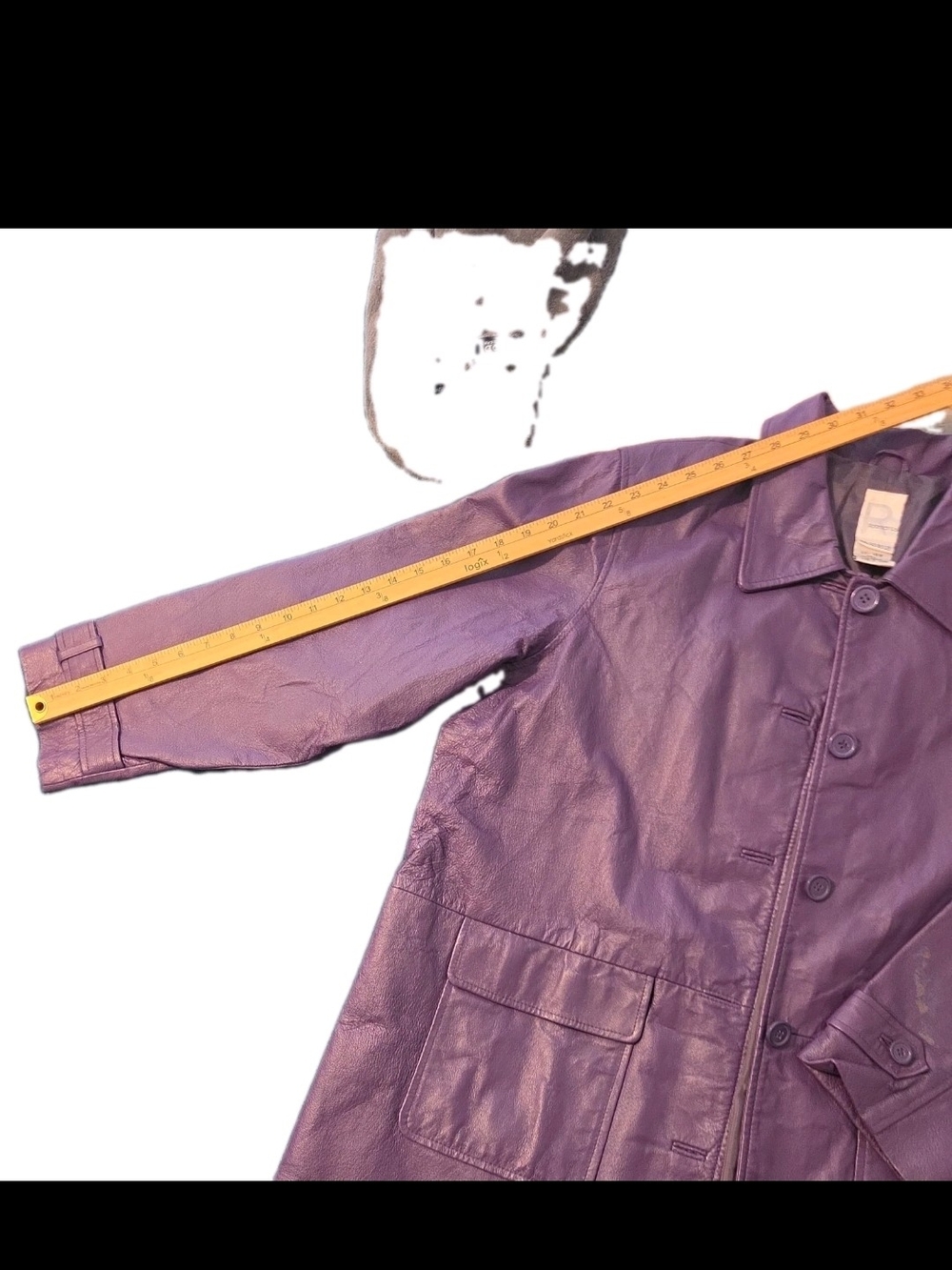 Roaman's Purple Leather Button-Front Jacket - Picture 9 of 13